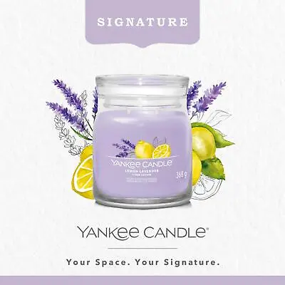 Yankee Candle Signature Medium Jar Lemon Lavender Gift Present Decor  • £21.90