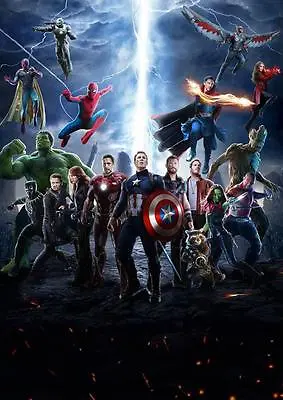 THE AVENGERS INFINITY WAR POSTER Iron Man Hulk Spiderman Captain America A4 A3 • £6.97