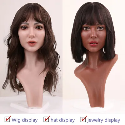 Professional Silicone Mannequin Head Wig Model Hat Display Stand Realistic • $586