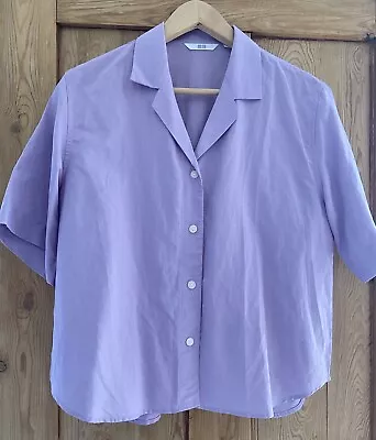 Uniqlo Shirt Linen  Lilac Uk  XS Boxy Great Condition • £7.99