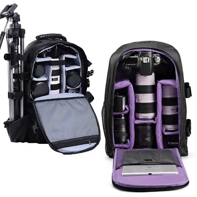 Camera Backpack Bag Pro Large Capacity For DSLR/SLR Lens Mirrorless Camera Case • £25.92