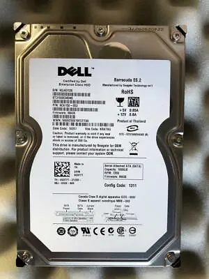 Dell 1000 GB SATA II 7.2K RPM 3.5  Hotplug Hard Drive G377T 0G377T INTERPOSER • £47.42