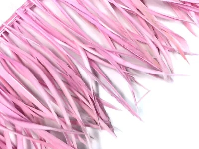 1 YARD - Light Pink Goose Biots Stripped Wing Wholesale Feather Trim Bulk Supply • $14.93