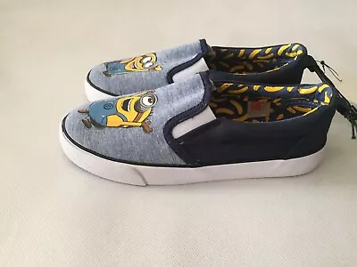 New H&M Despicable Me Minions Sneakers Slip On Blue Toddler 1 • $19.99