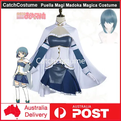 Anime Puella Magi Madoka Magica Miki Sayaka Cosplay Costume Wigs Carnival Outfit • $18.94