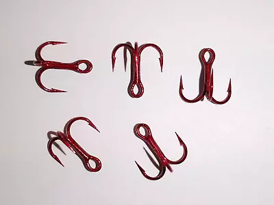 (25) Vmc Short-shank 1x Treble Hooks (size 10) Tin-red (9651tr) Bulk 9651 Tr • $12