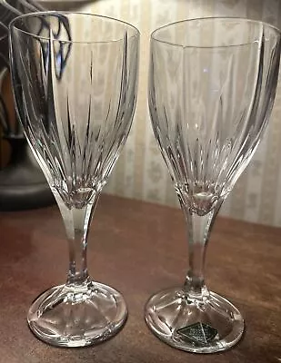 Shannon Crystal By Godinger “INGRID” Pattern Water Goblet Glass (Set Of 2) • $15.50