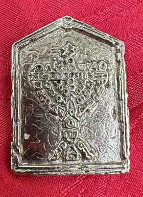 Vintage Gold Tone Pin Pendant Golda Meir Club 1981 Menorah Raffi Kaiser • $23.96