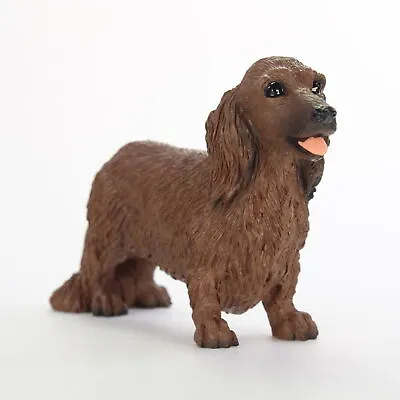 Dachshund Figurine Hand Painted Collectible Statue Red Long Haired • $23.99