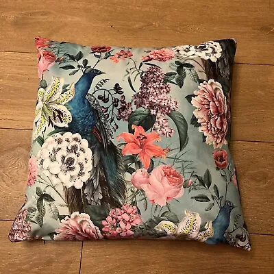 £13.50 • Buy Peacock Botanical Cushion Cover Turquoise Velvet I Made.com