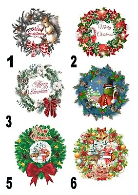 £3.50 • Buy Edible Christmas Wreath Cake Topper 6 Designs, Variety Of Sizes For Your Party