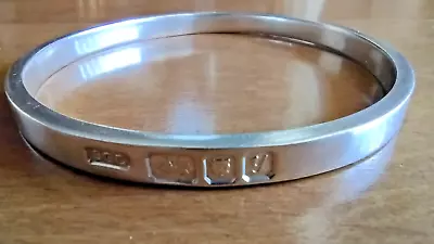 Vtg Sgc Studio English Sterling Silver Heavy 9  Modernist Band Bangle Bracelet • $129.99