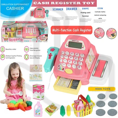 £11.99 • Buy Supermarket Cash Register Kids Toy Till Scan Pretend Role Play Shop Shopping Set
