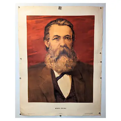 SOVIET PROPAGANDA POSTER / Friedrich Engels / Karl Marx's Best Friend / 1971 • $89