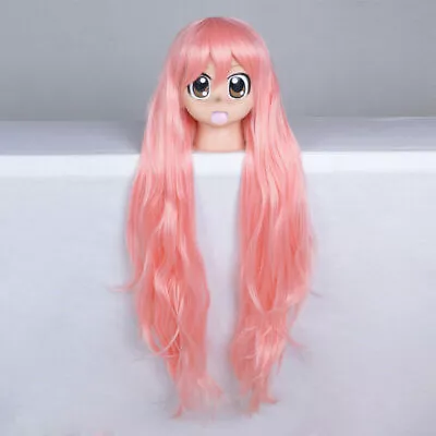 Halloween 60CM Anime Lolita Light Pink Long Straight Bangs Cute Cosplay Wig Hair • £20.39