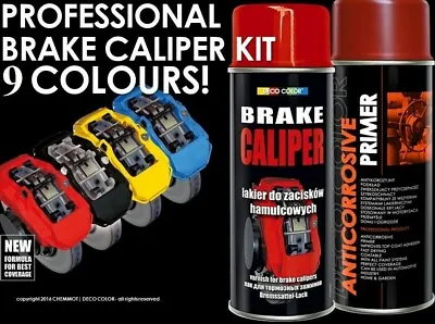£9.98 • Buy Deco Color Brake Caliper Kit Drum Primer And Paint Spray Gloss Moto Sport Car 