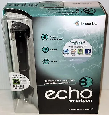 (New Open Box!) Livescribe Echo Recording Smart Pen 8GB Mac Windows Compatible • $299.99