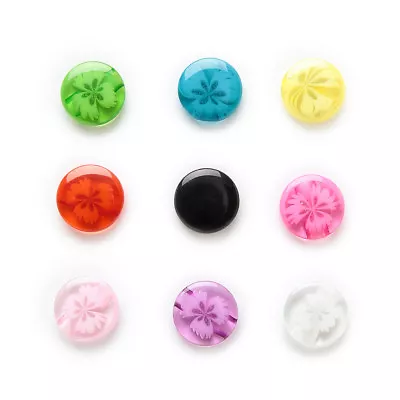 $2.49 • Buy 50pcs Shank Resin Buttons Round Sewing Scrapbooking Gift Clothing Decor 14mm