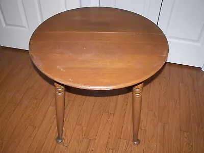 Vintage Ethan Allen Baumritter Maple Round Spoonfoot Side Table-NO Shipping!! • $99.99