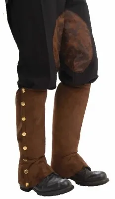 SteamPunk Cosplay Brown Suede Spats Adult Costume NEW SEALED • $14.99