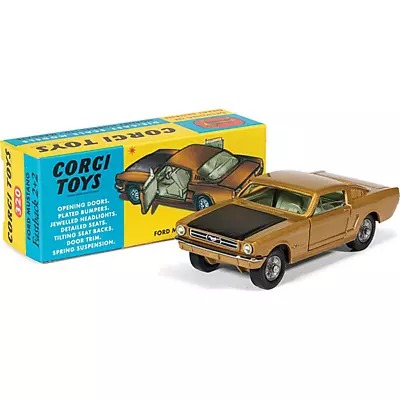 Corgi  Scale: N/a - Cor 32001rt Ford Mustang Fastback Coupe Gold/black • £19.99