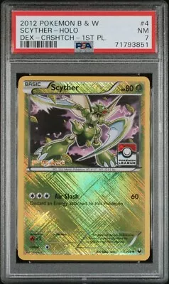 PSA 7 Scyther 4/108 1st Place Pokemon League Holo 2012 Pokémon • $39.99