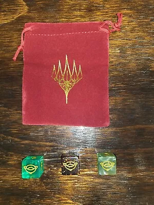 Limited-Edition Green-Gold D6 Dice Set Of 3  | UB: LOTR | NM | MTG • $19.99