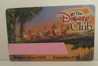Vintage The Disney Club Membership Card 2001 Snow White's Seven Dwarfs Design • £3.79