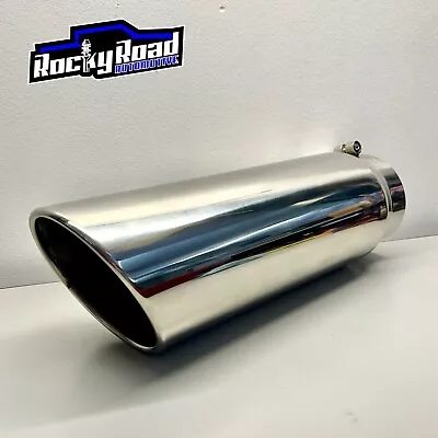 Diesel Exhaust Tip 5  Inlet 6” Outlet 18  Long Stainless Steel Bolt On SpeedFX • $44.99