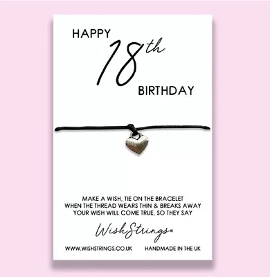 Happy 18Th Birthday Wishstrings Bracelet Keepsake Gift Special Friend Daughter • £1.99