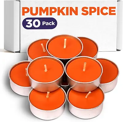 Pumpkin Spice Scented Tealight Candles - Fall Candles Scented Tea Lights Candles • $31.24