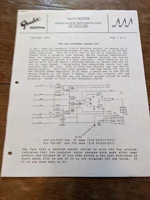 Tech Notes Sunn Manual Fender Schematic Book Service Manual Part Guitar Amp Vtg • $12.31