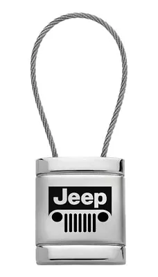 Jeep Grille Satin Cable Keychain (Chrome) • $15.95