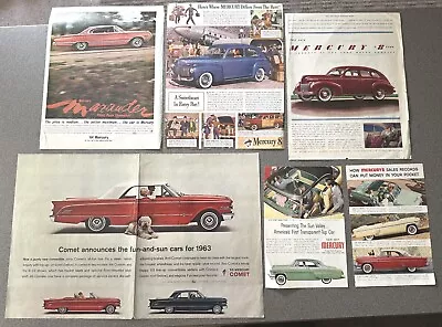 Lot Of 6 Vintage MERCURY Car Print Ads - 1938 1954 1963 1964 • $8.99