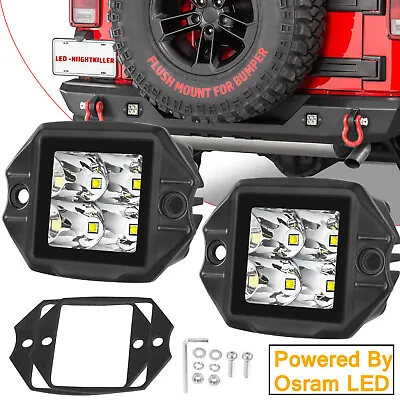 2x 3.5  Flush Mount OSRAM-LED Cube Work Light Bar Spot Driving Reverse Offroad • $33.99