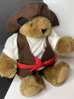 Vermont Teddy Bear Co.  Jointed Poseable Bear 12 In Pirate Green Eyes • $14