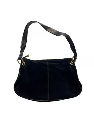 Maxx New York Black Suede Hobo Shoulder Bag Gold Hardware • $30