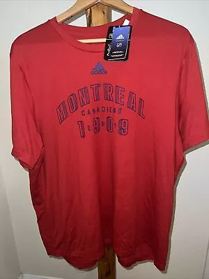 NWT Montreal Canadiens T Shirt Mens 2XL Red Adidas Short Sleeve Tee NHL Hockey • $4