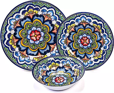 Prepara 12 Piece Melamine Dinnerware Set Multi-Talavera • $45.37