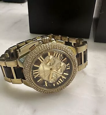 MICHAEL KORS 🤎 Camille Pave Gold-Tone Watch 🤎 Tortoise 🤎Box/Papers🤎$295 MSRP • $79