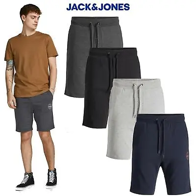 £14.99 • Buy Jack & Jones Mens Regular Fit Knee Length Sweat Shorts Soft Cotton Summer Casual