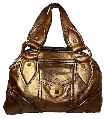 MARC BY MARC JACOBS Purse Copper Leather 2-Strap Front Pocket Satchel Handbag • $48.99