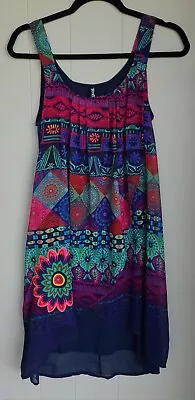 DESIGUAL Multicolour Overlay Dress Size 38 • $49