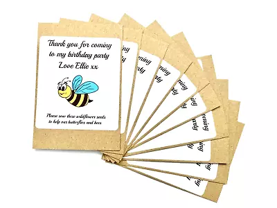 Personalised UK Wild Flower Bee Friendly Seeds Packs For Kids Party Bags 10x5g • £9.99