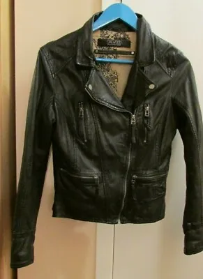  Women's OAKWOOD Black Leather Jacket Size M • £67.56