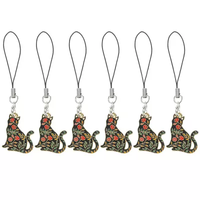 Kawaii Cat Phone Charms - 6 Pcs Pendant Straps-XL • £7.99