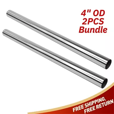 4  Inch OD T304 Stainless STEEL 4' OAL STRAIGHT EXHAUST PIPE 17 Gauge • $89.99