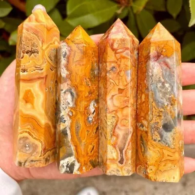 Crazy Lace Agate Crystal Tower Obelisk Natural Protection Stone Healing Mineral • $13.89