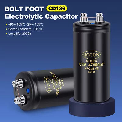 Bolt Aluminum Electrolytic Capacito 63~450V 1000~47000UF CD136 Screw Capacitors • £43.75