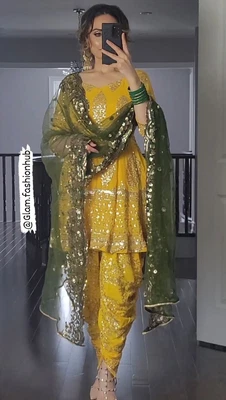 £43.20 • Buy Ready Made Women Sharara Plazzo Kurti Plazzo Indian Salwar Kameez Suit Designer